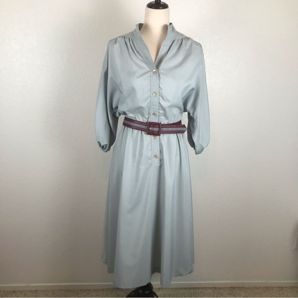 Vintage 1960s R & K Originals Western Boho belted button front midi dress 6/8* - Picture 2 of 14